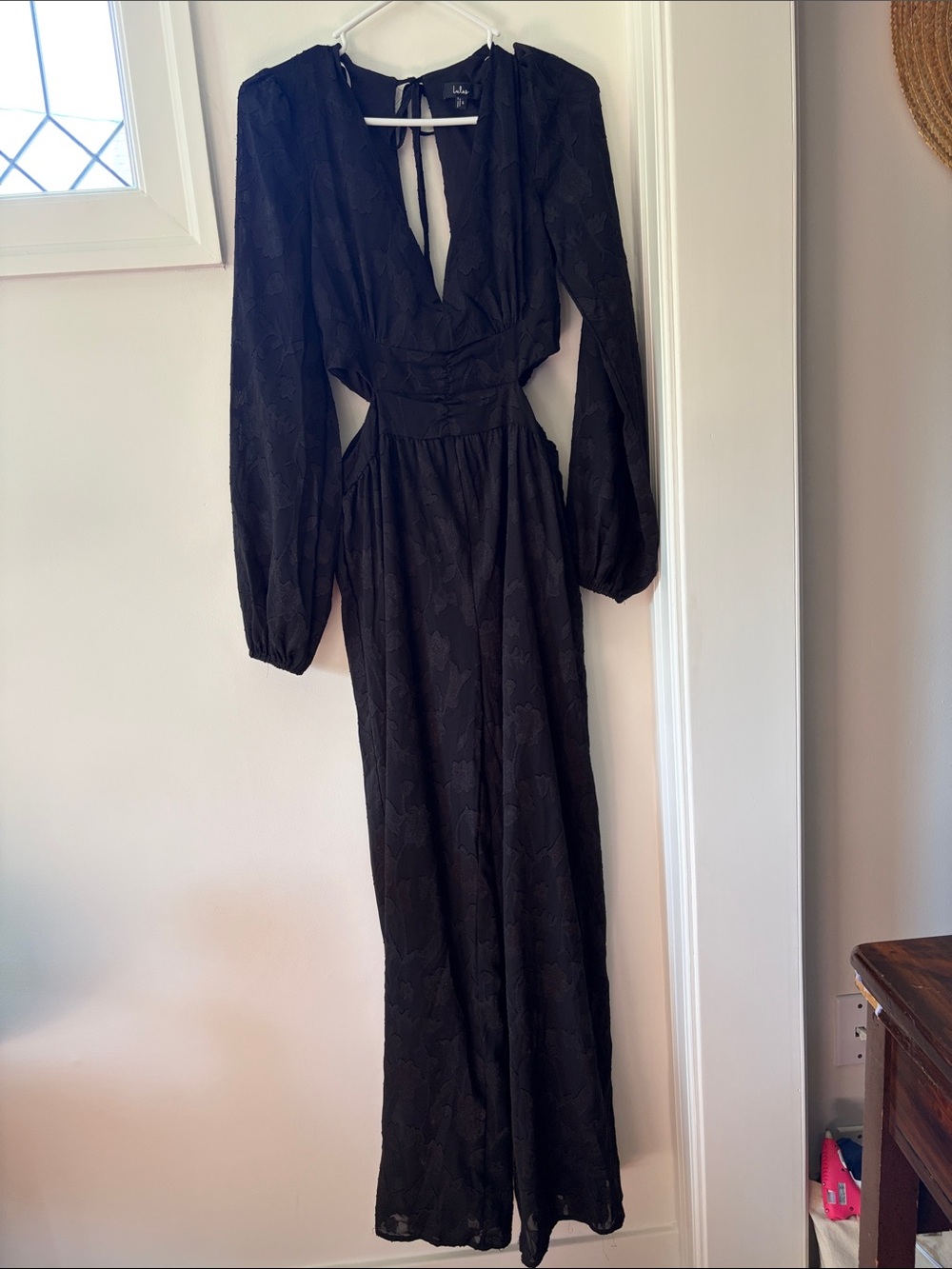 Lulu's Black Long Sleeve Cutout Jumpsuit